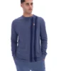 Haut rayé à manches longues en denim indigo vintage