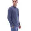 Haut rayé à manches longues en denim indigo vintage