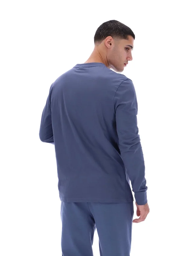 Haut rayé à manches longues en denim indigo vintage