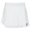 Jupe de tennis plissée croisée pour femme, blanc cassé
