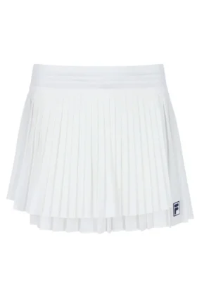 Jupe de tennis plissée croisée pour femme, blanc cassé
