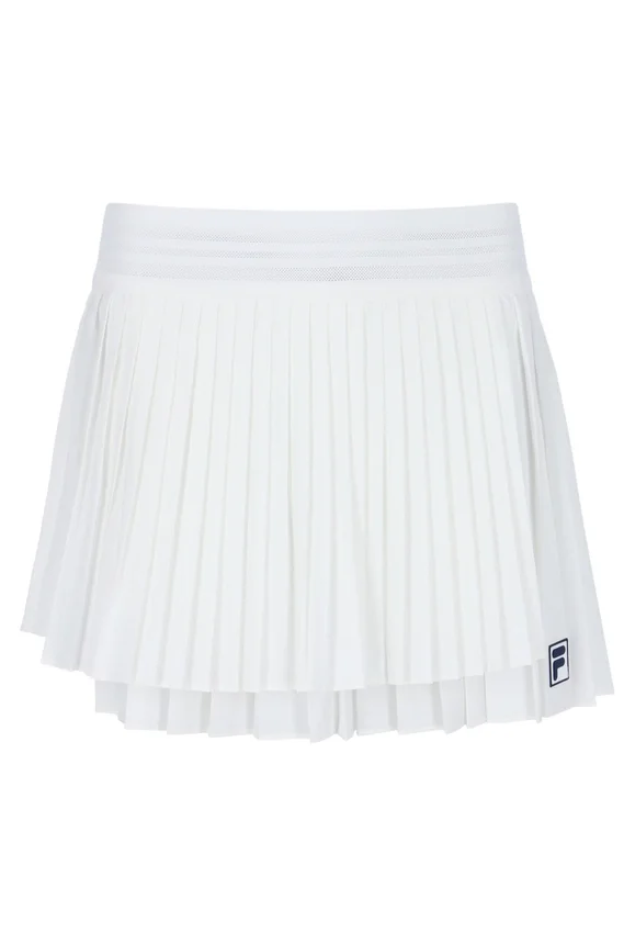 Jupe de tennis plissée croisée pour femme, blanc cassé