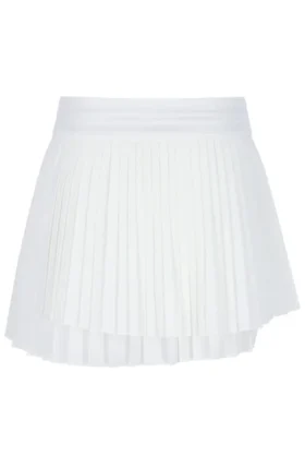 Jupe de tennis plissée croisée pour femme, blanc cassé