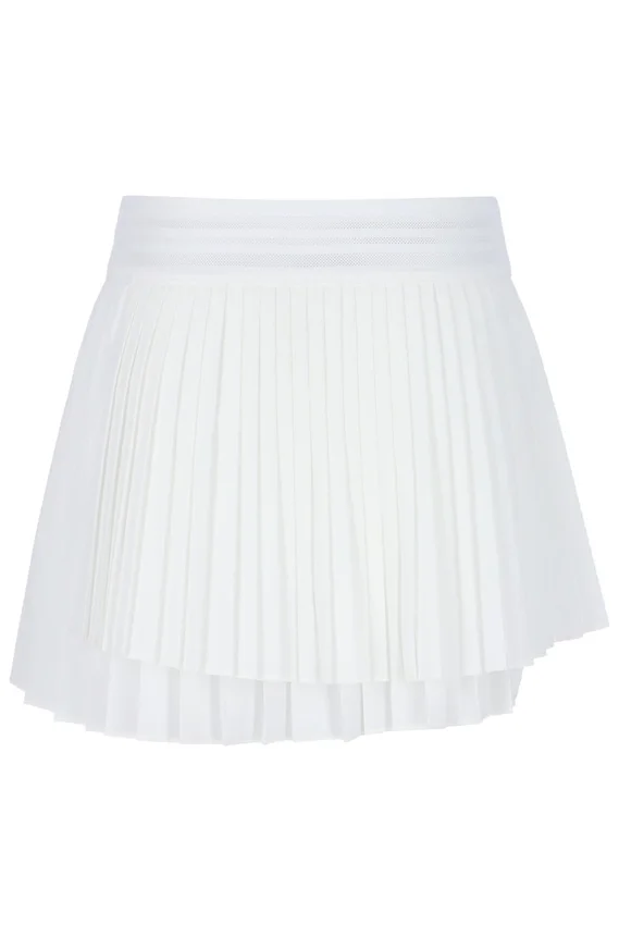 Jupe de tennis plissée croisée pour femme, blanc cassé
