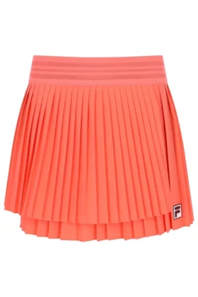 Jupe de tennis plissée croisée pour femme, orange fluo