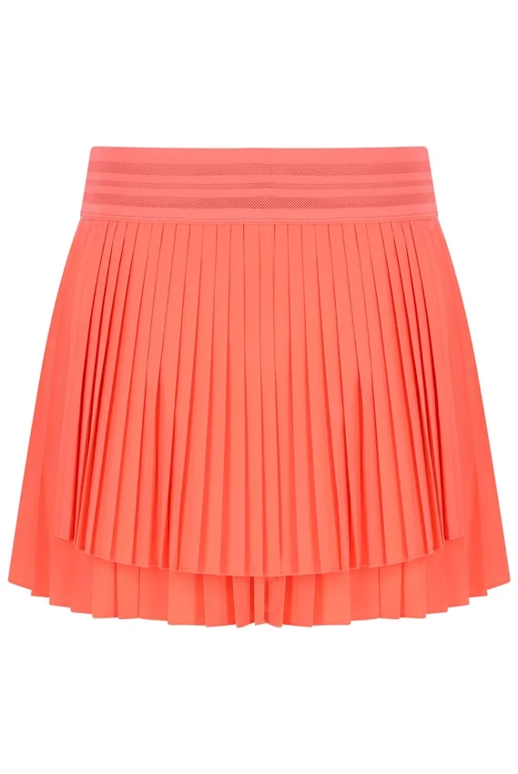 Jupe de tennis plissée croisée pour femme, orange fluo