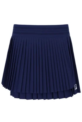 Jupe de tennis plissée à nouer pour femme, bleu marine