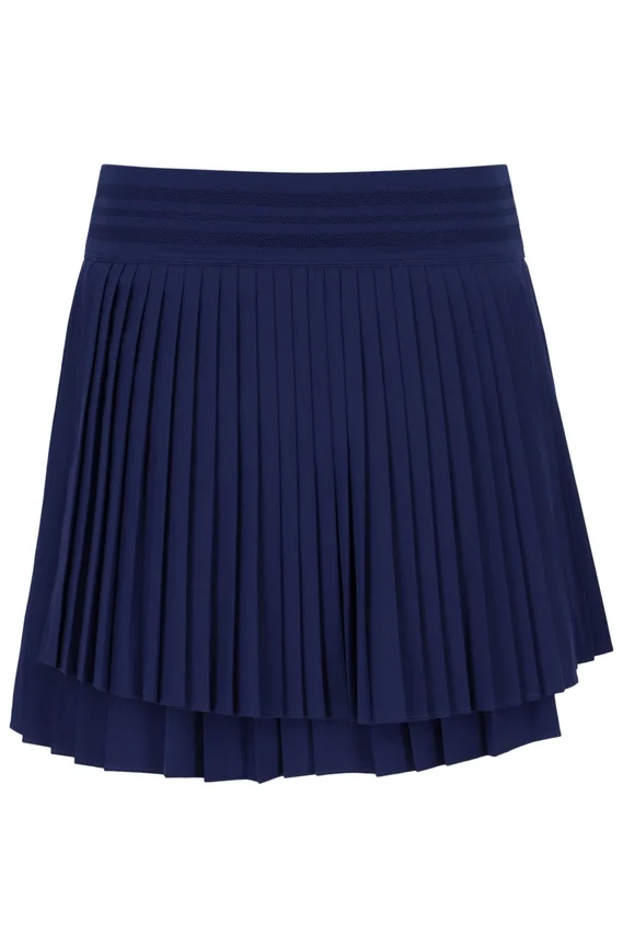 Jupe de tennis plissée à nouer pour femme, bleu marine