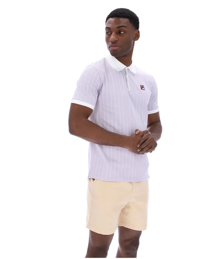 Lilas brumeux Polo rayé BB1 Classic Vintage