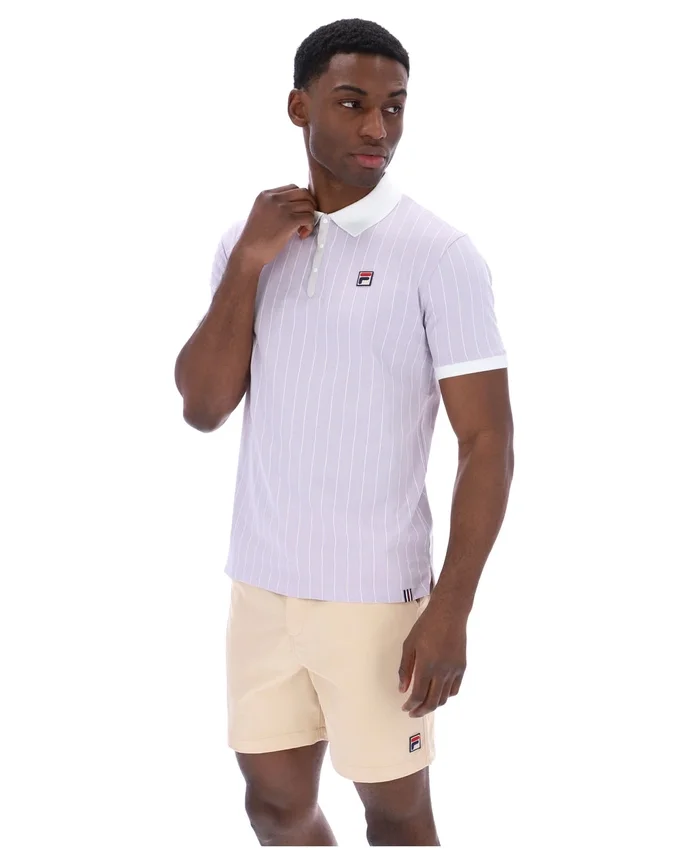 Lilas brumeux Polo rayé BB1 Classic Vintage