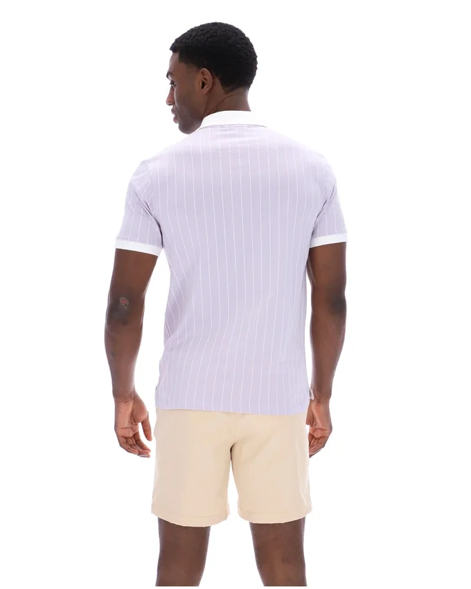 Lilas brumeux Polo rayé BB1 Classic Vintage