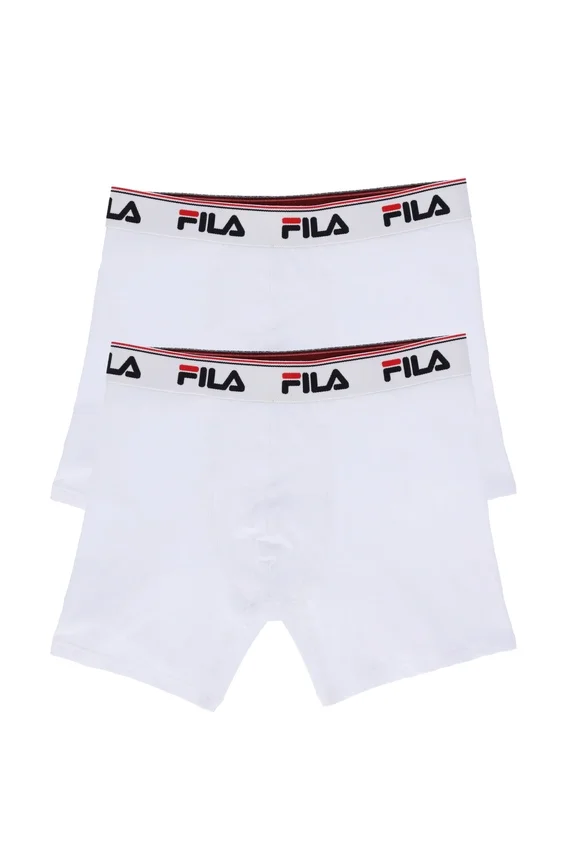 Lot de 2 boxers blancs à taille mi-haute pour homme