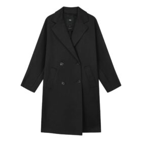 Manteau en maille mi-long uni « Milano » « Noir »