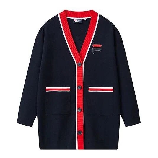 Manteau en maille « Navy Red »