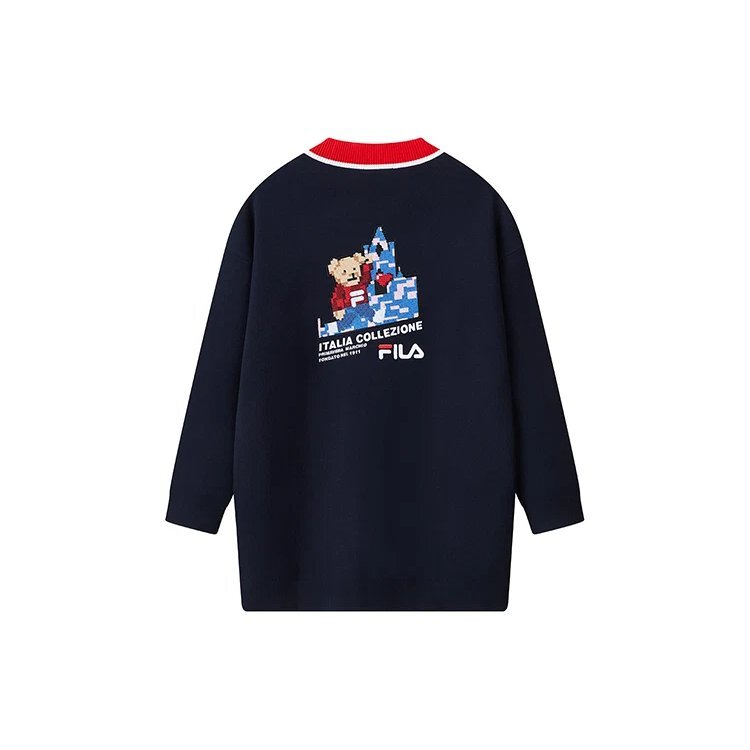 Manteau en maille « Navy Red »