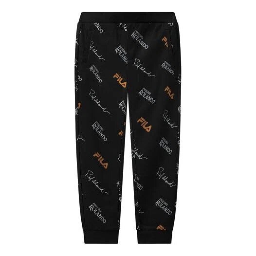 Pantalon décontracté en maille monogrammé pour homme, noir