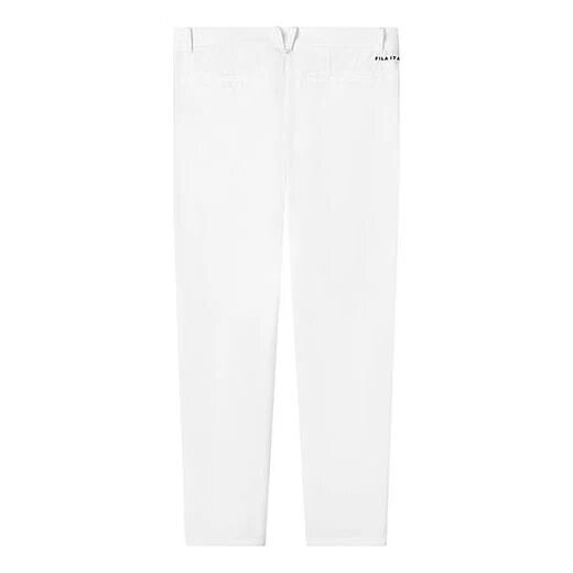 Pantalon décontracté à jambes droites avec logo, homme, blanc