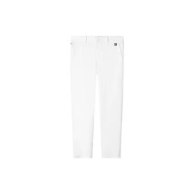 Pantalon décontracté à jambes droites avec logo, homme, blanc