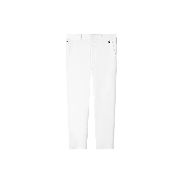 Pantalon décontracté à jambes droites avec logo, homme, blanc