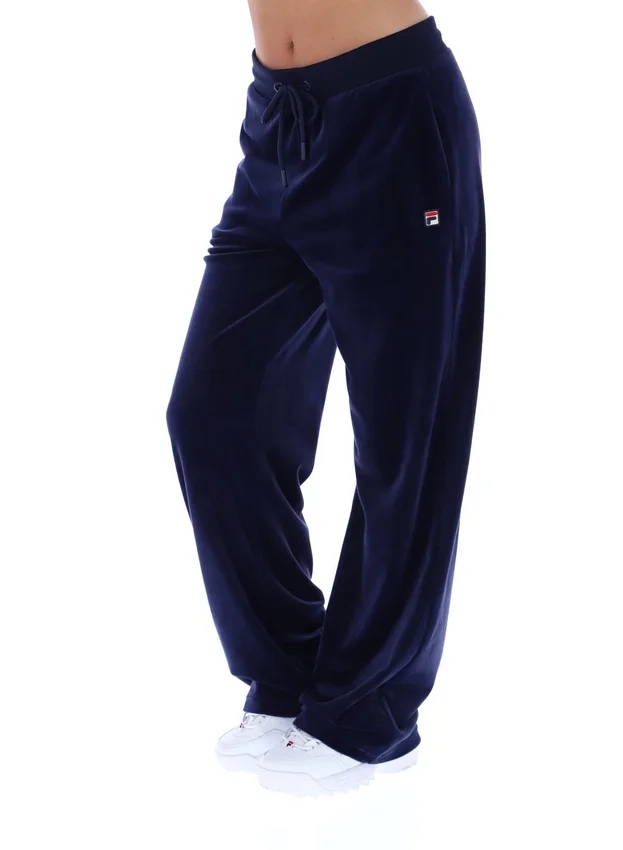 Pantalon de détente Fila Isabella à jambes larges, bleu marine