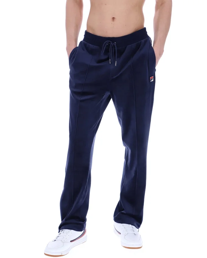 Pantalon de jogging droit en velours Fila bleu marine Fio