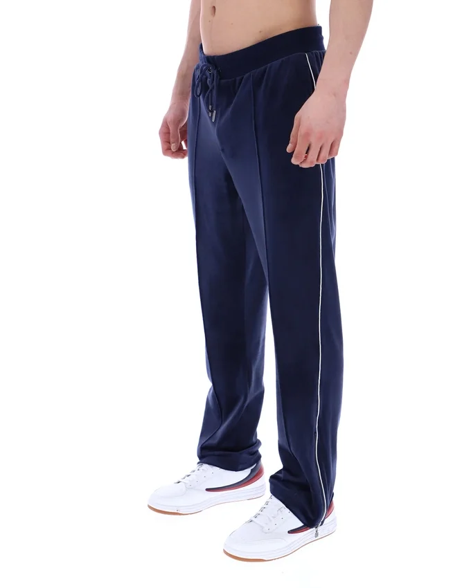 Pantalon de jogging droit en velours Fila bleu marine Fio
