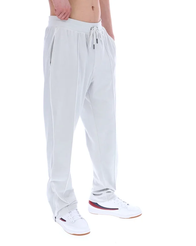 Pantalon de jogging droit en velours Fio bleu aube