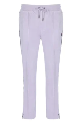 Pantalon de jogging droit en velours Fio « Misty Lilac »