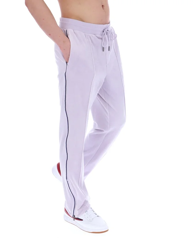 Pantalon de jogging droit en velours Fio « Misty Lilac »