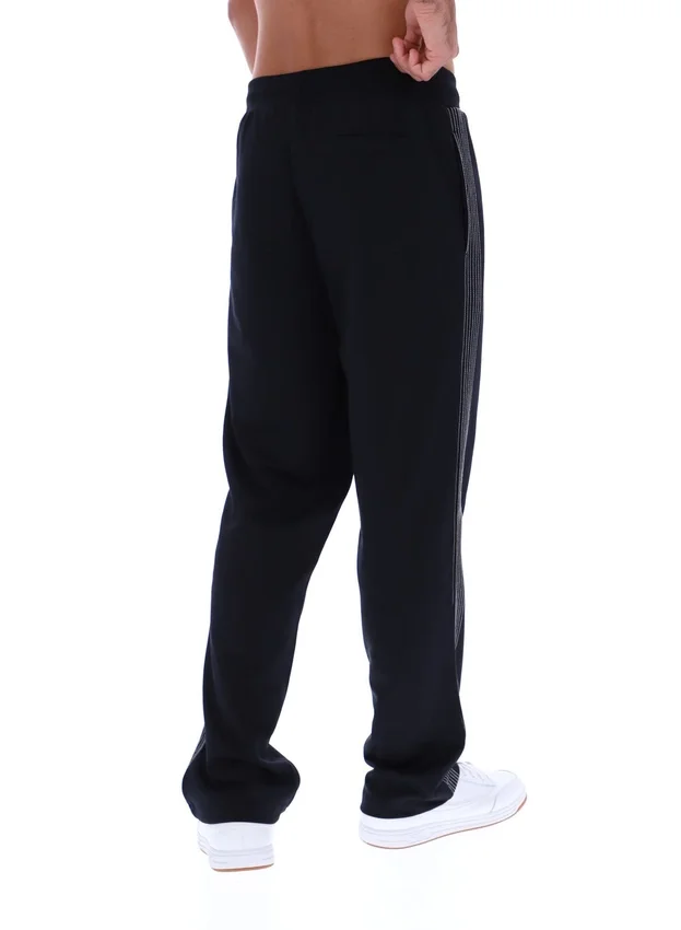 Pantalon de jogging Tavis noir à jambes droites et coutures contrastées