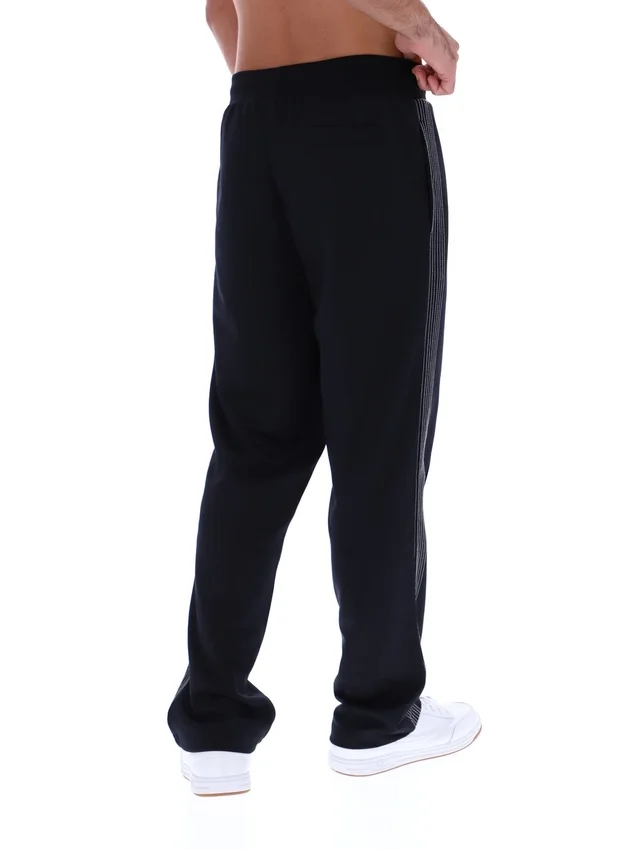 Pantalon de jogging Tavis noir à jambes droites et coutures contrastées