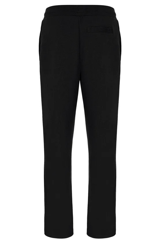 Pantalon de jogging Tavis noir à jambes droites et coutures contrastées