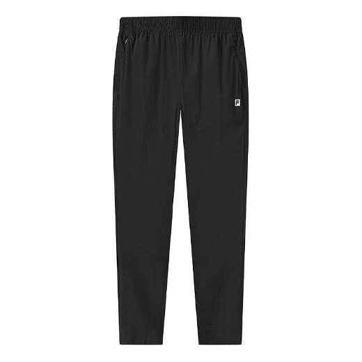 Pantalon de sport ample à motif logo athlétique, noir