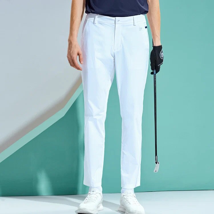 Pantalon de sport décontracté ATHLETICS, coupe ajustée, tissé, blanc