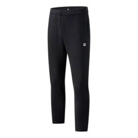 Pantalon de sport en maille athlétique, coupe droite, couleur unie, noir