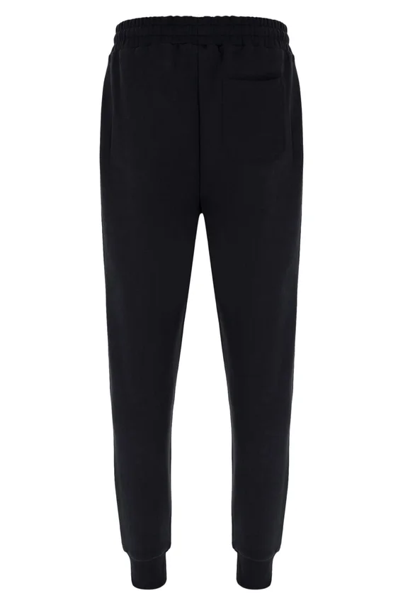 Pantalon de survêtement noir Visconti à poignets contrastés