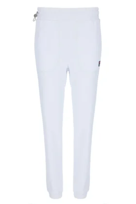 Pantalon de survêtement unisexe blanc à coutures contrastées