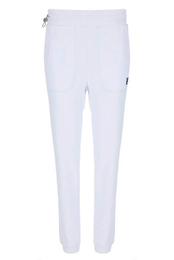 Pantalon de survêtement unisexe blanc à coutures contrastées