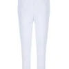 Pantalon de survêtement unisexe blanc à coutures contrastées