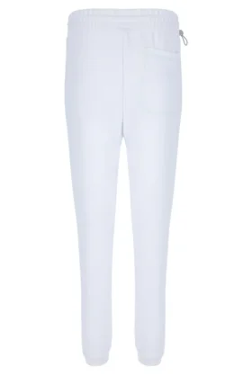 Pantalon de survêtement unisexe blanc à coutures contrastées