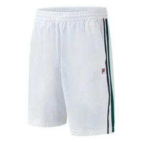 Pantalon de tennis à côtés en tissu respirant pour homme, blanc