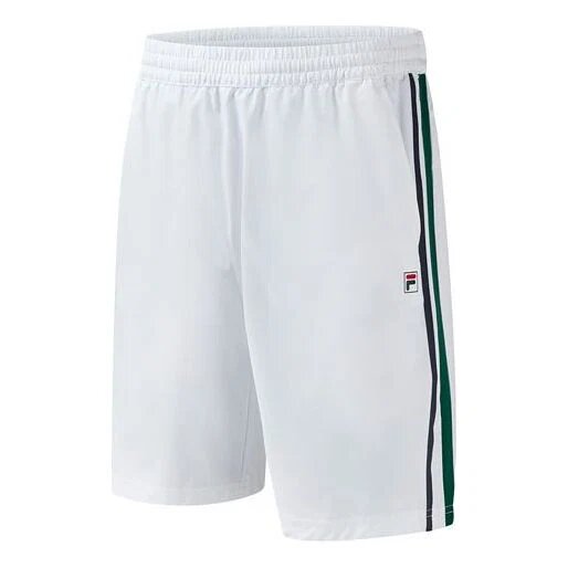 Pantalon de tennis à côtés en tissu respirant pour homme, blanc
