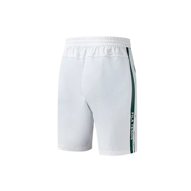 Pantalon de tennis à côtés en tissu respirant pour homme, blanc