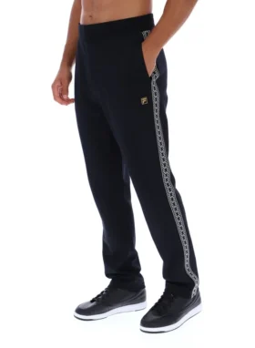 Pantalon droit Layton noir avec bande décorative