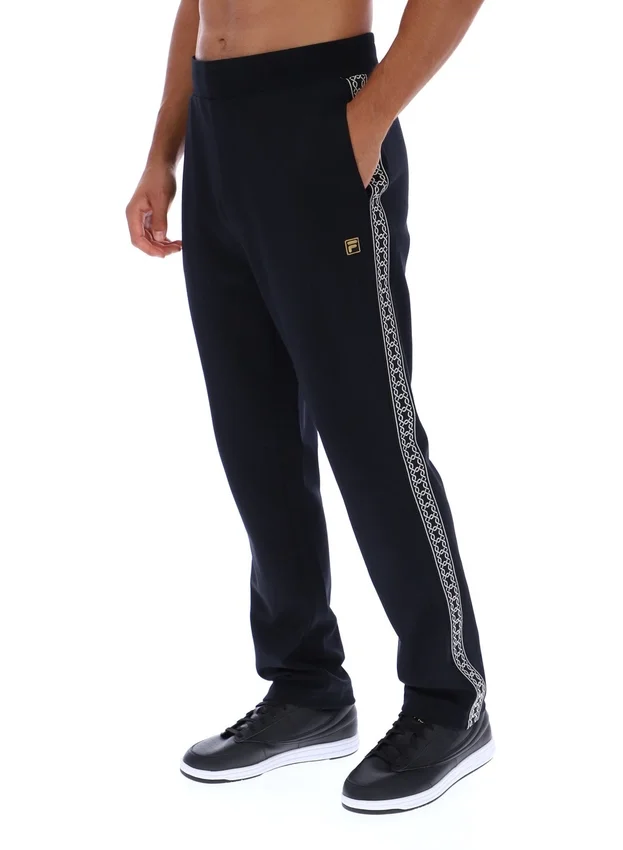 Pantalon droit Layton noir avec bande décorative