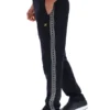 Pantalon droit Layton noir avec bande décorative