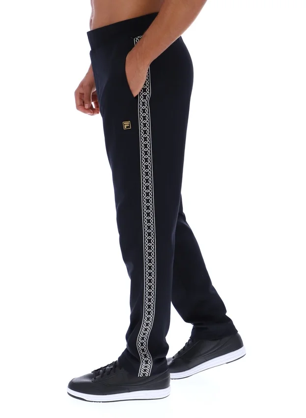 Pantalon droit Layton noir avec bande décorative