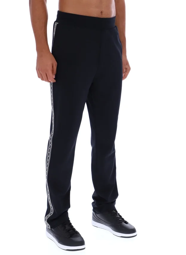 Pantalon droit Layton noir avec bande décorative