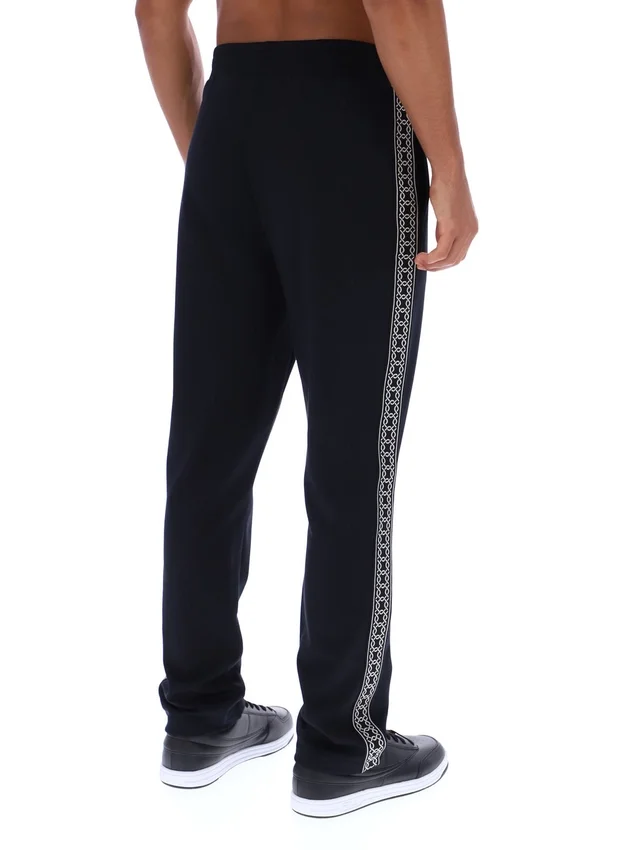 Pantalon droit Layton noir avec bande décorative