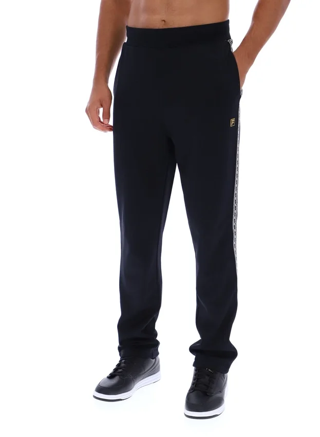 Pantalon droit Layton noir avec bande décorative